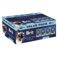 BRIT Premium by Nature Delicate fillets in gravy Box - šlapias kačių maistas - 48x85g