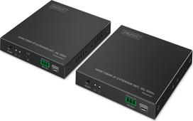 Adapteris AV Digitus DIGITUS Extender komplektas HDMI Fiber IP 4K/60Hz Black