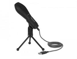 DeLOCK USB condenser microphone with table stand (black)