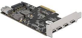 DeLOCK PCI Express x4 card for 4 x USB Type-C + 1 x USB Type-A - SuperSpeed ??USB 10Gbps - low profile form factor, USB controller 90059