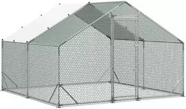 VEVOR Didelis metalinis vištidės voljeras 3 x 3 x 2 m