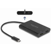 Adapter USB Delock 64309 USB-C - HDMI x2 Black  (64309) | 64309 | 4043619643097
