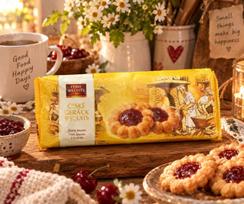 „Feiny Biscuits Spritz Gebäck Kirsch“ – vyšnių skonio trapios tešlos sausainiai