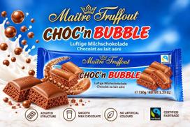 „Maitre Truffout Choc N Bubble“, 150 g – korėtasis šokoladas
