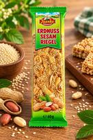 Žemės riešutų ir sezamų batonėlis (Erdnuss Sesam Riegel) 60g
