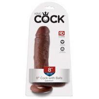 Dildo su kapšeliu King Cock 8", rudas
