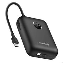 Atsarginis maitinimo šaltinis ("Power Bank") Išorinė baterija 30000mAh su integruotais USB-C ir Lightning kabeliais LED ekranas Swissten Juoda