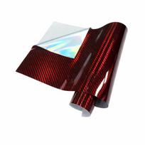 Blizgi raudona anglies pluošto vinilinė plėvelė, 150 cm x 30 cm, 1 vnt., 49.99cm*149.99cm