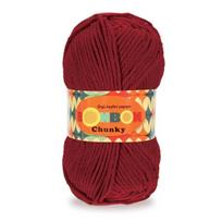 Mezgimo siūlai BonBon Chunky, tamsiai raudona