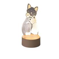 Vaikiškas naktinis 3D šviestuvas Cats