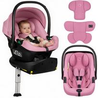 Automobilinė kėdutė Lionelo Astrid i-Size Set Plus Pink Coral, 40-87 cm, ISOFIX pagrindas, 180° pasukimas