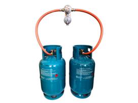 Automatinis 2 balionų reduktorių rinkinys su 2 laidais, tinka 11 kg arba 33 kg balionams