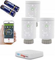 Termostatų galvutės rinkinys TUYA ZigBee (3 vnt.) su WiFi valdymo pultu ir baterijomis
