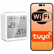 Temperatūros ir drėgmės jutiklis su LCD ekranu, Tuya WiFi