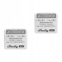 Energijos matuoklis Shelly EM Mini Gen4, 2 vnt., 16 A, Wi-Fi, Zigbee, Matter, baltas