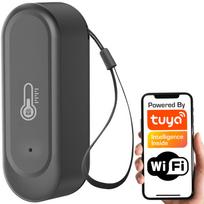 Lauko drėgmės ir temperatūros jutiklis, juodas, IP65, WiFi, TUYA Smart Life