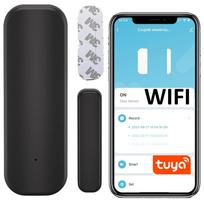 Durų ir langų atidarymo jutiklis WIFI TUYA SMART, juodas, veikia su baterija