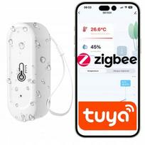 Temperatūros ir drėgmės jutiklis ZigBee Tuya IP65, su MQTT, kalibravimu ir signalizacija