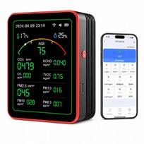 Oro kokybės jutiklis TUYA: CO2, CO, PM2.5, TVOC, HCHO, AQI