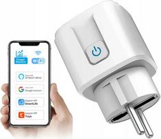 Išmanusis WiFi lizdas su galingumo matuokliu, laikmačiu, suderinamas su Tuya, Google, Alexa, 16A