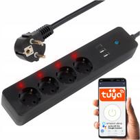 Išmanusis maitinimo kabelis su 4 lizdais, 2 USB, USB-C, WiFi (Tuya), 3 m