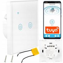 Jutiklinis šviesos jungiklis su LED, dvigubas, baltas, Tuya WiFi