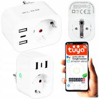 Išmanusis WiFi kištukas su USB C, energijos matuokliu, TUYA