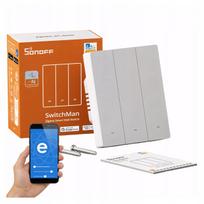 Išmanusis sieninis jungiklis Sonoff ZBM5-3C, 3 kanalų, Zigbee, 80 W