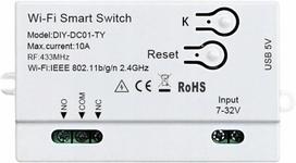 Relės valdiklis vartams ir krosniai su WiFi, RF, TUYA, NC/NO