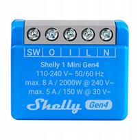 Išmanusis valdiklis Shelly 1 Mini Gen4 Zigbee Matter, nuotolinis valdymas