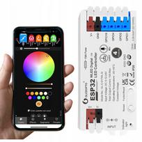 LED valdiklis WLED RGB WiFi ESP32, 4 kanalai, mikrofonas, suderinamas su Home Assistant, WS281x