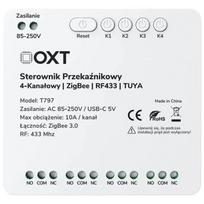 Relės valdiklis OXT, 4 kanalų, 10A, 5V, USB, 230V, ZigBee, RF 433, TUYA