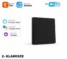 Dvigubas išmanusis šviesos jungiklis WiFi LIFE, juodas