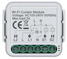 Užuolaidų ir žaliuzių WiFi valdiklis Tuya, 230V, 3A, su laikmačiu