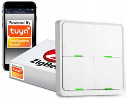 Nuotolinio valdymo jungiklis ZigBee Tuya, 4 mygtukai, 12 scenų