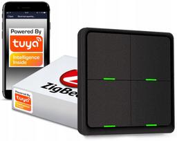 Nuotolinio valdymo pultas ZigBee Tuya, 4 mygtukai, 12 scenų, juodas