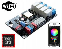 ESP32 WLED PWM plokštė su 4 IR relėmis ir mikrofonu, suderinama su Tasmota, Home Assistant, RPi