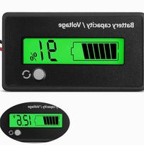 Akumuliatoriaus įtampos ir talpos matuoklis su aliarmu, 12V–72V