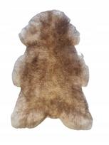 Avių kailio užtiesalas-kilimas Mufflon, 140x75 cm, chestnut spalvos