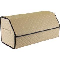 Bagažinės daiktadėžė EVAtech ECO L 30x30x65 cm - smėlio / juodi kraštai / smėlio siūlės / juodas vidus