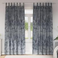 Velvetinės užuolaidos 2 vnt su aklėmis Sidabrinė pilka 260x140 cm