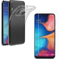 Samsung Galaxy A20E dėklas + Grūdintas stiklas - Ultralengva silikono apsauga ekranui [Phonillico®]