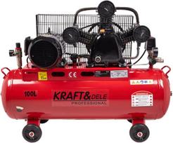 KRAFT&DELE alyvos kompresorius KD1477, 100L 3 stūmokliai 400V + separatorius