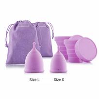 2 menstruacinės taurelės su priedais Kuppy InnovaGoods (S - 20 ml ir L - 25 ml)