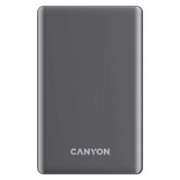 Canyon OnCharge 505 Slim Magsafe, 5000 mAh, belaidis įkrovimas, USB-C, tamsiai pilka - Išorinė baterija