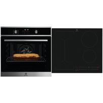Electrolux, 72 L, juoda - Įmontuojama orkaitė + indukcinė kaitlentė