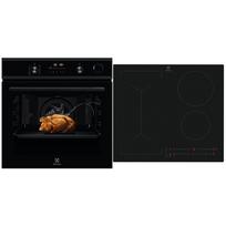 Electrolux, 72 L, juoda - Įmontuojama orkaitė + indukcinė kaitlentė