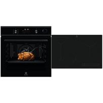 Electrolux, 72 L, juoda - Įmontuojama orkaitė + indukcinė kaitlentė