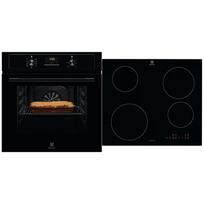 Electrolux, 65 L, juoda - Įmontuojama orkaitė + indukcinė kaitlentė