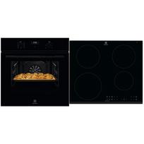 Electrolux, 65 L, juoda - Įmontuojama orkaitė + indukcinė kaitlentė